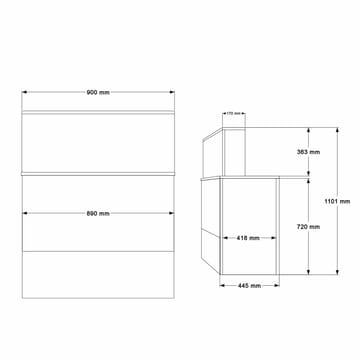 Valren Receptionbord 90x110x44,5 cm - Baroq/Antracit - Möbler - Bord & matgrupper - Avlastningsbord - Hallbord