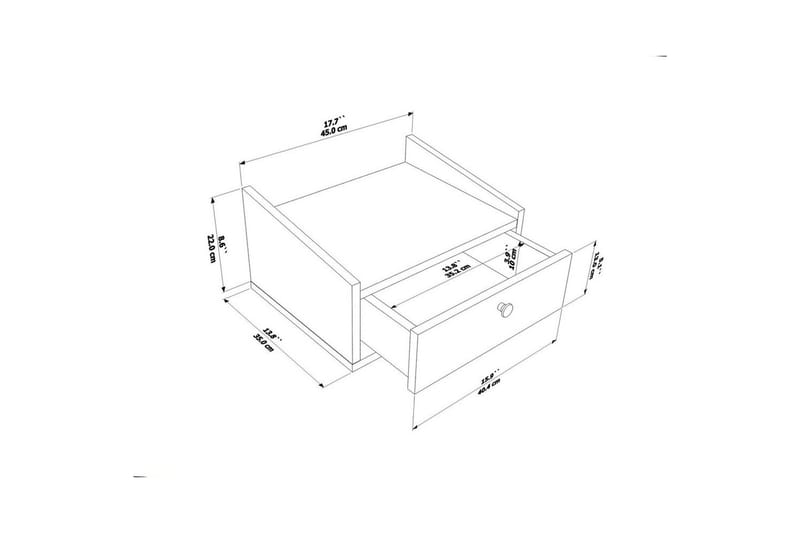 Valros Sängbord 45 cm - Vit - Möbler - Bord & matgrupper - Avlastningsbord - Sängbord & nattduksbord