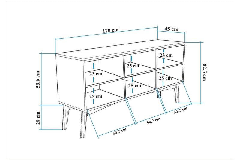 Valsot Konsollbord 170 cm - Valnöt - Förvaring - Förvaringsmöbler - Sideboard & skänk