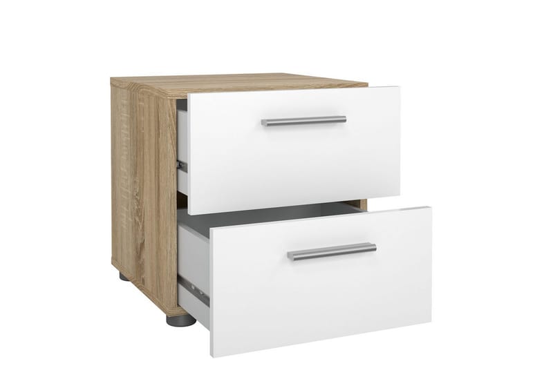 Vansu Sängbord 40 cm - Vit/Natur - Möbler - Bord & matgrupper - Avlastningsbord - Sängbord & nattduksbord