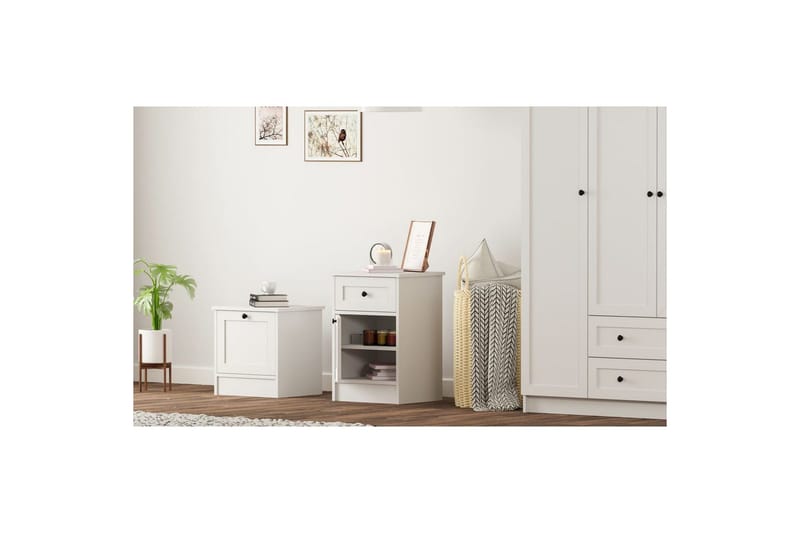 Varion Sängbord 45 cm - Matt Vit - Möbler - Bord & matgrupper - Avlastningsbord - Sängbord & nattduksbord