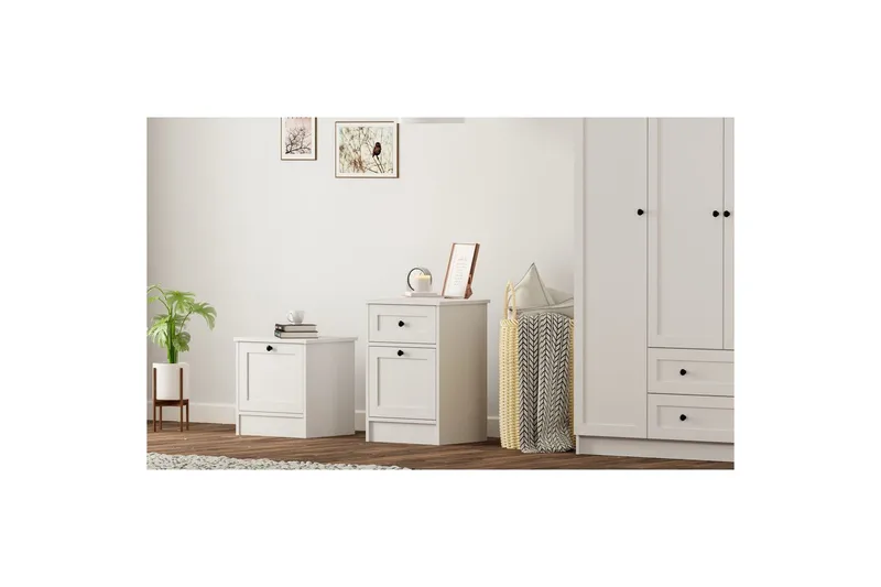 Varion Sängbord 45 cm - Matt Vit - Möbler - Bord & matgrupper - Avlastningsbord - Sängbord & nattduksbord