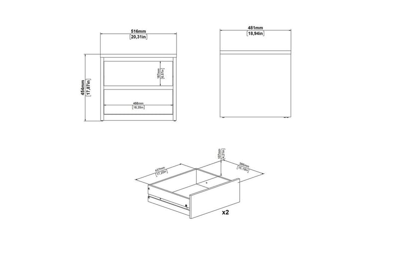 Varun Sängbord 52 cm - Vit - Möbler - Bord & matgrupper - Avlastningsbord - Sängbord & nattduksbord
