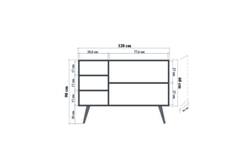 Vellavie Skänk Dekor - Brun/Röd - Förvaring - Förvaringsmöbler - Sideboard & skänk
