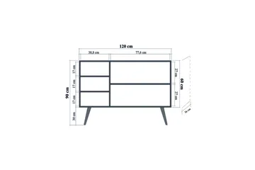 Vellavie Skänk Körsbärsblom - Brun/Grön - Förvaring - Förvaringsmöbler - Sideboard & skänk