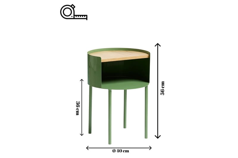 Veyric Sidobord 40 cm - Grön - Möbler - Bord & matgrupper - Avlastningsbord - Lampbord