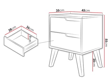 Virello Sängbord 45 cm - beige - Möbler - Bord & matgrupper - Avlastningsbord - Sängbord & nattduksbord