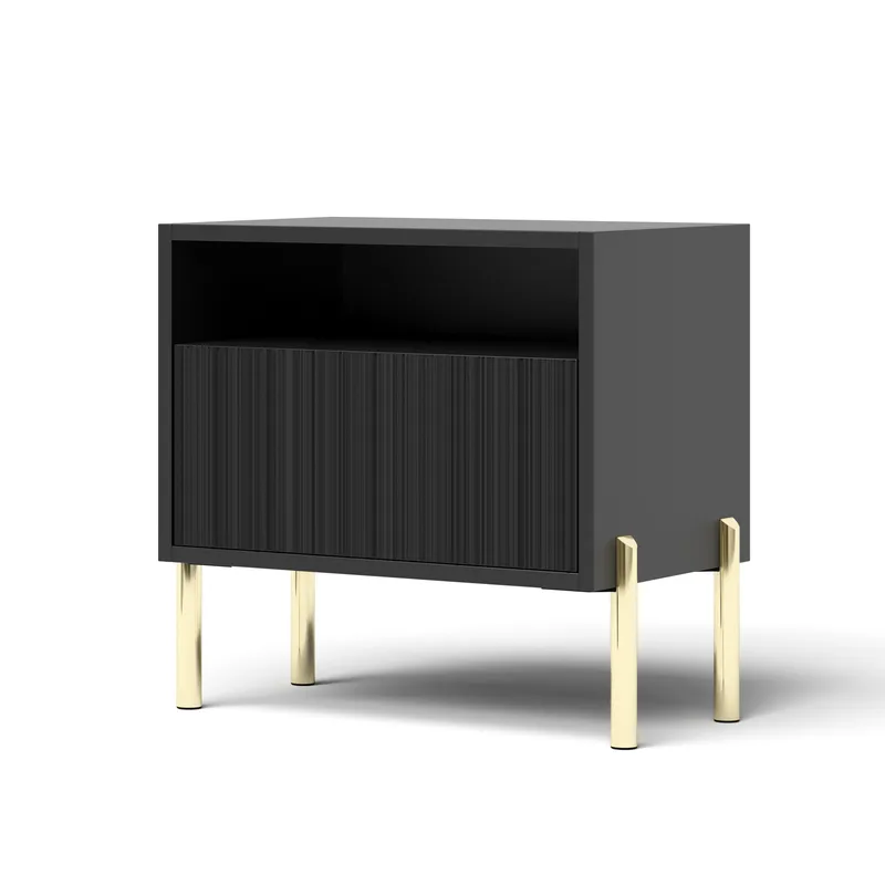 Virmani Sängbord 47 cm, Svart