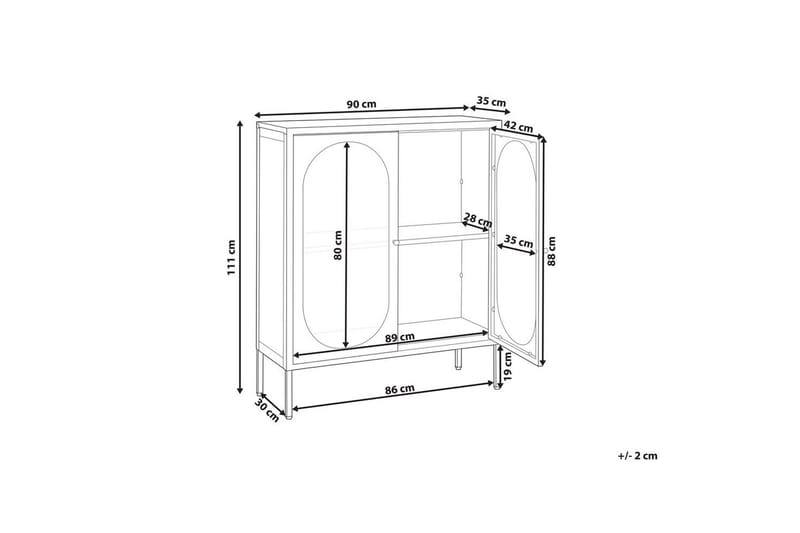 Vitrinskåp Sarre Svart, guld - Svart, guld - Förvaring - Skåp - Vitrinskåp