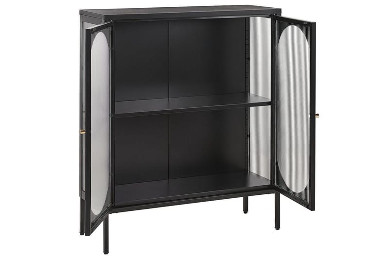 Vitrinskåp Sarre Svart, guld - Svart, guld - Förvaring - Skåp - Vitrinskåp