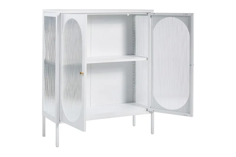 Vitrinskåp Sarre Vitt, guld - Vitt, guld - Förvaring - Skåp - Vitrinskåp