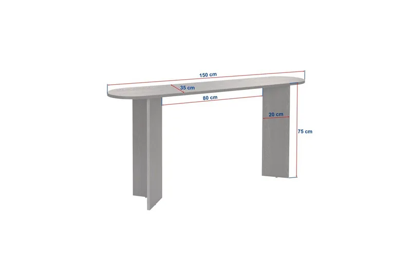 Yeno Konsollbord 150 cm - Grå - Möbler - Bord & matgrupper - Avlastningsbord - Hallbord