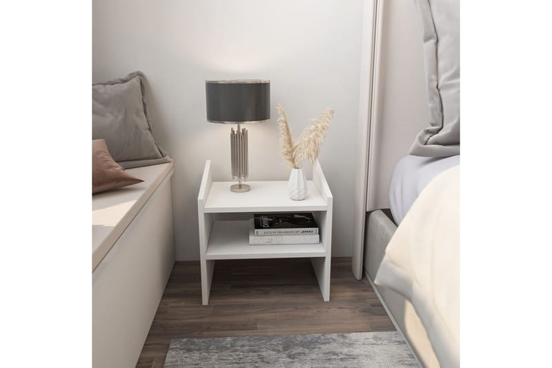 Zalric Sängbord 45 cm - Vit - Möbler - Bord & matgrupper - Avlastningsbord - Sängbord & nattduksbord