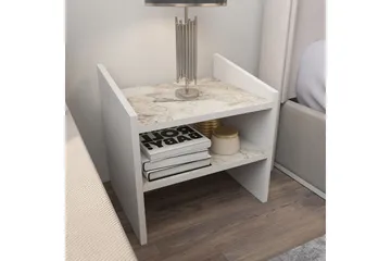 Zalric Sängbord 45 cm - Vit - Möbler - Bord & matgrupper - Avlastningsbord - Sängbord & nattduksbord
