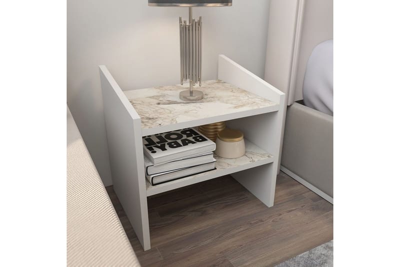 Zalric Sängbord 45 cm - Vit - Möbler - Bord & matgrupper - Avlastningsbord - Sängbord & nattduksbord