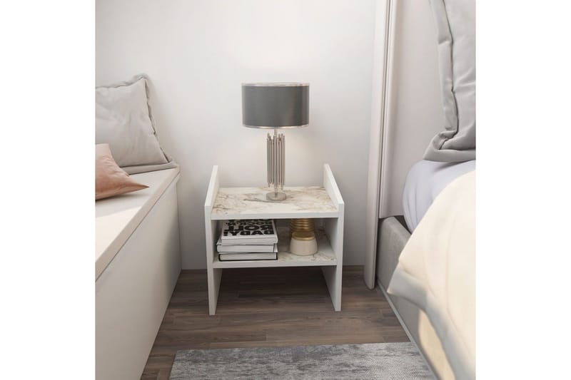 Zalric Sängbord 45 cm - Vit - Möbler - Bord & matgrupper - Avlastningsbord - Sängbord & nattduksbord