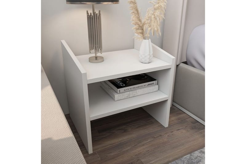 Zalric Sängbord 45 cm - Vit - Möbler - Bord & matgrupper - Avlastningsbord - Sängbord & nattduksbord