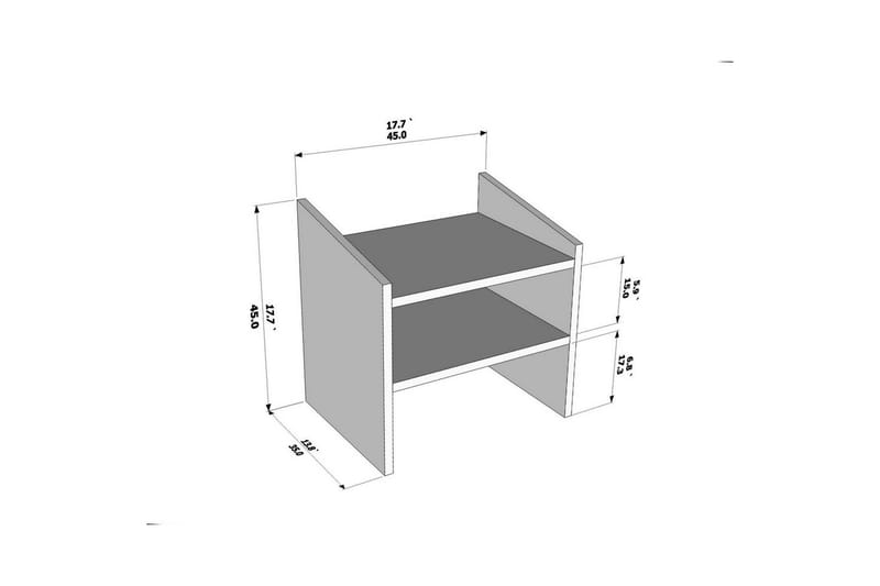 Zalric Sängbord 45 cm - Vit - Möbler - Bord & matgrupper - Avlastningsbord - Sängbord & nattduksbord