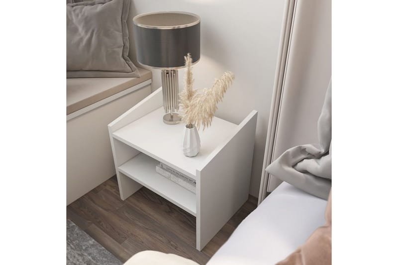 Zalric Sängbord 45 cm - Vit - Möbler - Bord & matgrupper - Avlastningsbord - Sängbord & nattduksbord