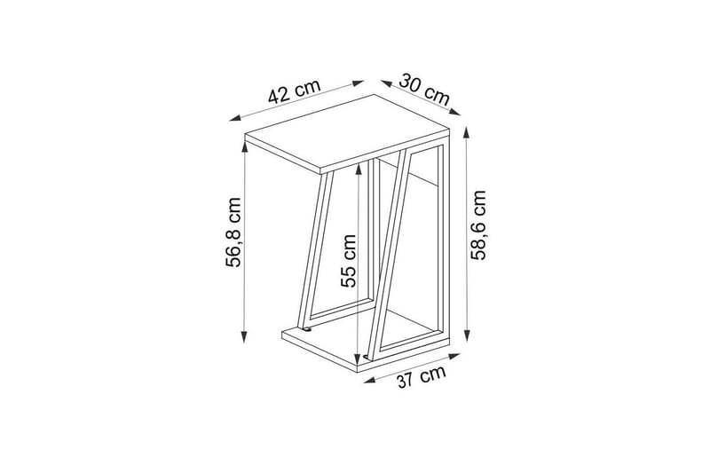 Zeric Sidobord 30 cm - Blå/Svart - Möbler - Bord & matgrupper - Avlastningsbord - Lampbord