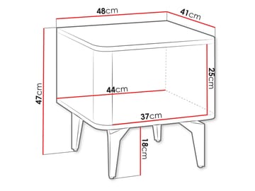 Zeyrin Sängbord 48 cm - Beige|brun|svart - Möbler - Bord & matgrupper - Avlastningsbord - Sängbord & nattduksbord