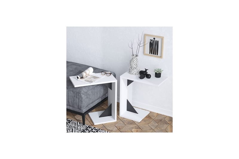 Zoey Sidobord 40 cm - Svart/Vit - Möbler - Bord & matgrupper - Avlastningsbord - Lampbord