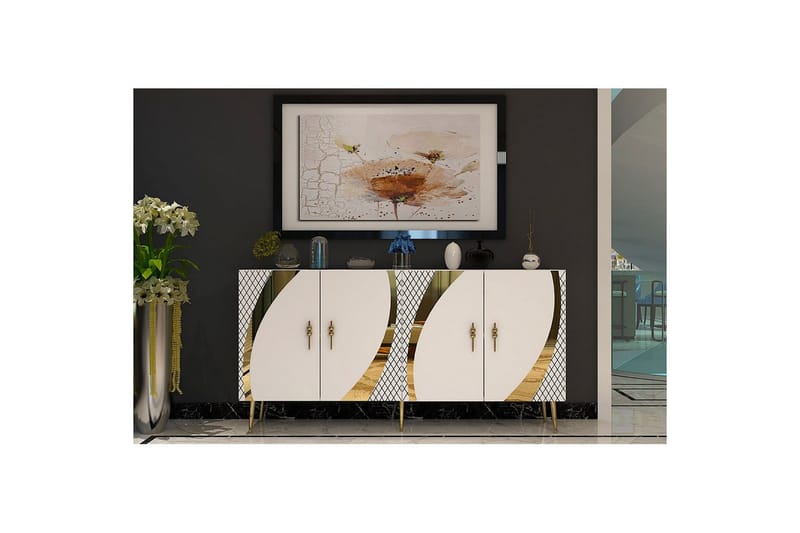 Zoman Konsollbord 150 cm - Guld/Vit - Möbler - Bord & matgrupper - Avlastningsbord - Hallbord