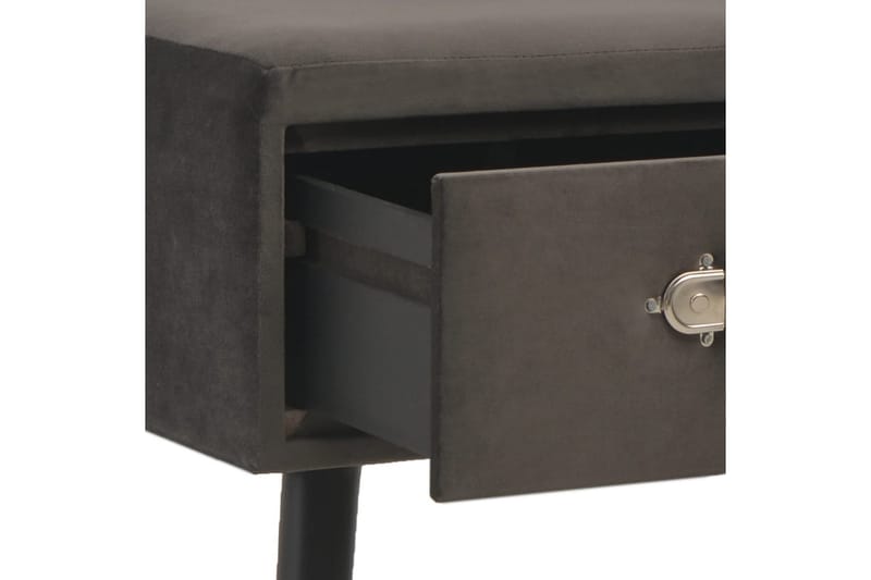 Bänk med lådor 80 cm grå sammet - Grå - Soffbord