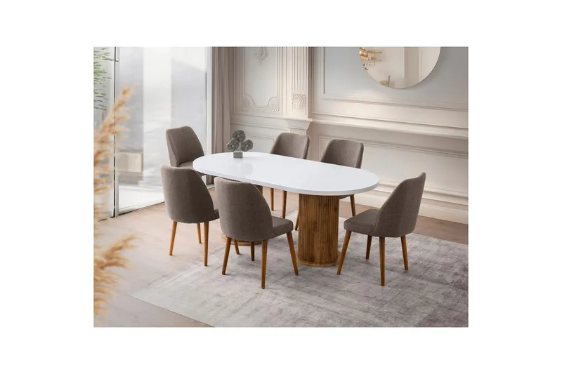 Babilas Matbord 180 cm Oval - Vit - Möbler - Bord & matgrupper - Matbord & köksbord