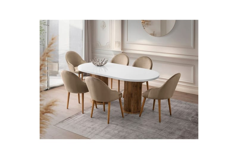 Babilas Matbord 180 cm Oval - Vit - Möbler - Bord & matgrupper - Matbord & köksbord