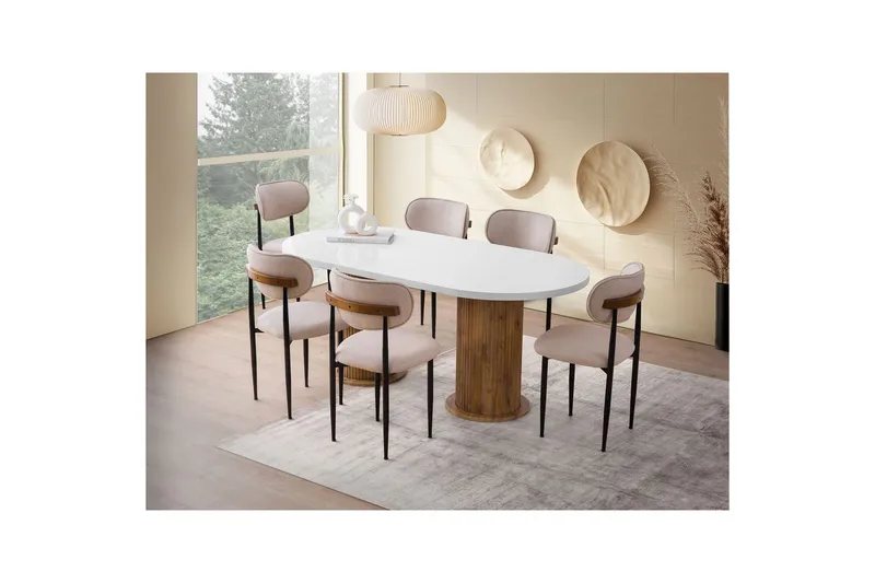 Babilas Matbord 180 cm Oval - Vit - Möbler - Bord & matgrupper - Matbord & köksbord