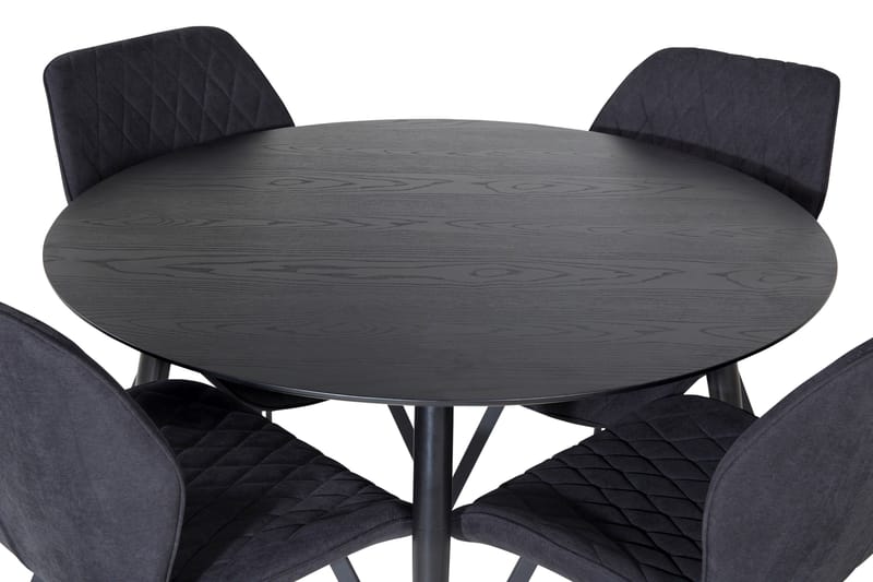 Balisa Matgrupp 115 cm Rund inkl 4 Sumoas Stolar - Svart - Möbler - Bord & matgrupper - Matgrupper