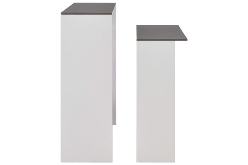 Barbord med 2 bordsskivor vit och grå 130x40x120 cm - Vit - Barbord & ståbord