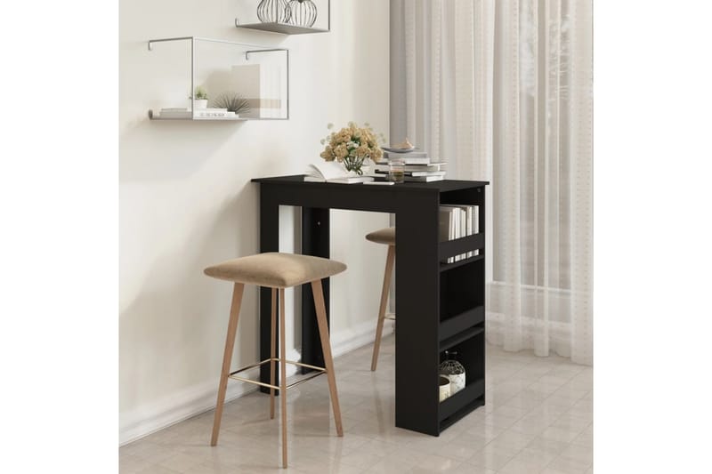 Barbord med förvaringshyllor svart 102x50x103,5 cm spånskiva - Svart - Möbler - Bord & matgrupper - Barbord & ståbord