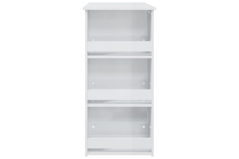 Barbord med hyllor vit högglans 102x50x103,5 cm spånskiva - Vit - Möbler - Bord & matgrupper - Barbord & ståbord