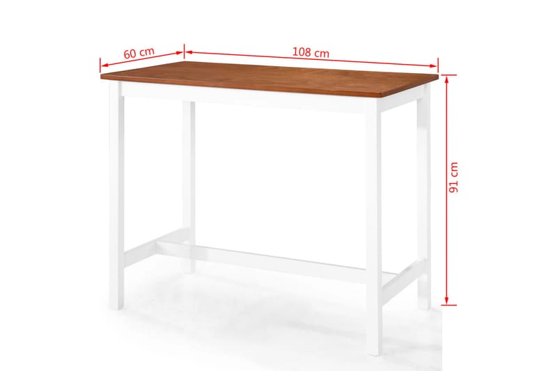 Barbord massivt trä 108x60x91 cm - Brun - Möbler - Bord & matgrupper - Barbord & ståbord