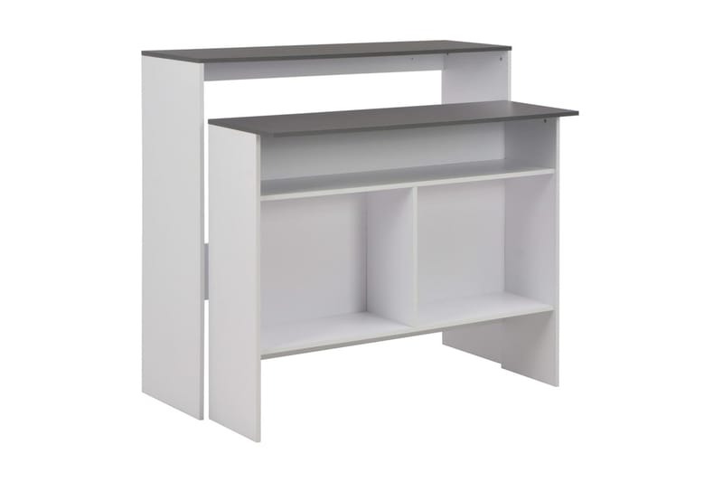 Barbord med 2 bordsskivor vit och grå 130x40x120 cm - Vit - Möbler - Bord & matgrupper - Barbord & ståbord