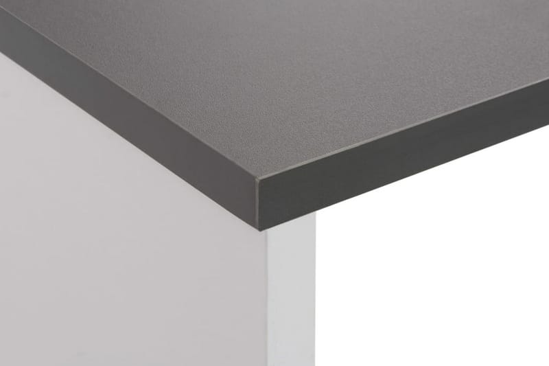Barbord med 2 bordsskivor vit och grå 130x40x120 cm - Vit - Möbler - Bord & matgrupper - Barbord & ståbord