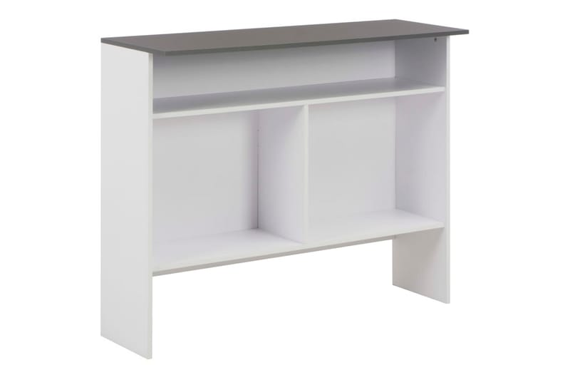 Barbord med 2 bordsskivor vit och grå 130x40x120 cm - Vit - Möbler - Bord & matgrupper - Barbord & ståbord