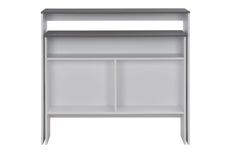 Barbord med 2 bordsskivor vit och grå 130x40x120 cm - Vit - Möbler - Bord & matgrupper - Barbord & ståbord