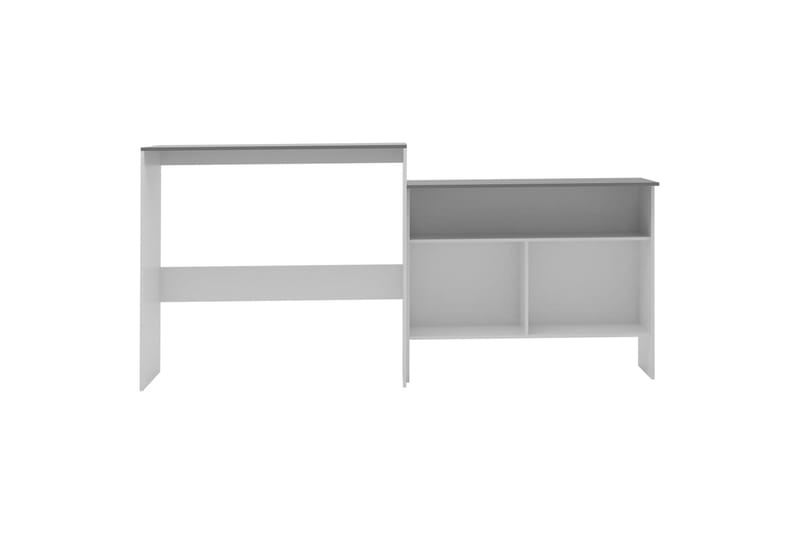 Barbord med 2 bordsskivor vit och grå 130x40x120 cm - Vit - Möbler - Bord & matgrupper - Barbord & ståbord