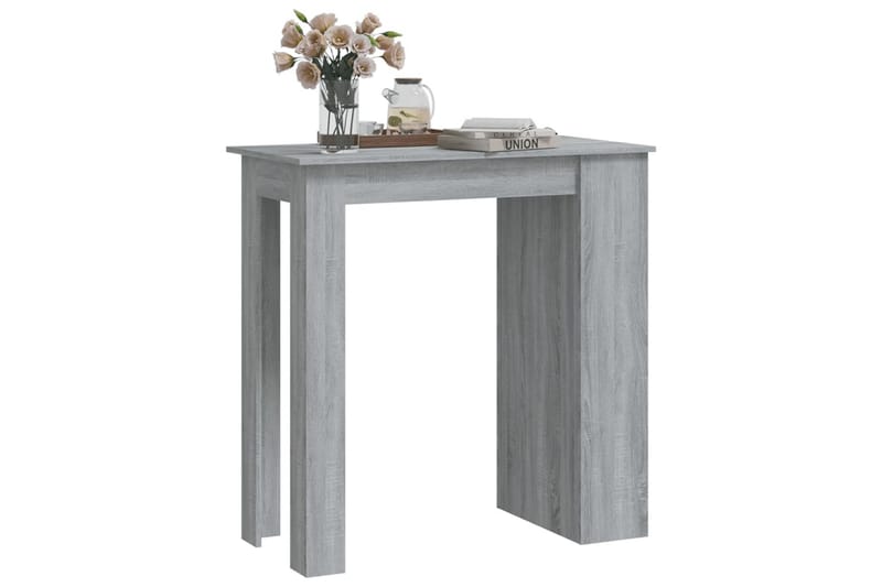 Barbord med förvaringshyllor grå102x50x103,5cm spånskiva - Grå - Möbler - Bord & matgrupper - Barbord & ståbord