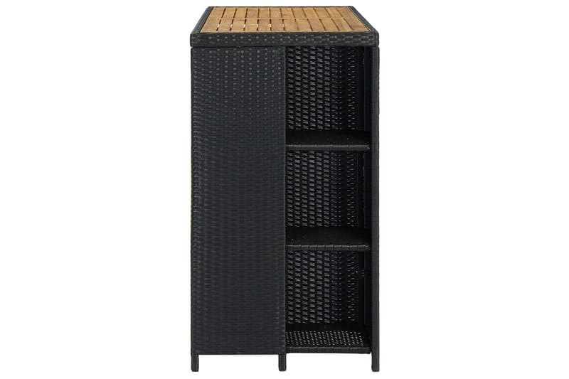 Barbord med förvaringshyllor svart 120x60x110 cm konstrottin - Svart - Möbler - Bord & matgrupper - Barbord & ståbord