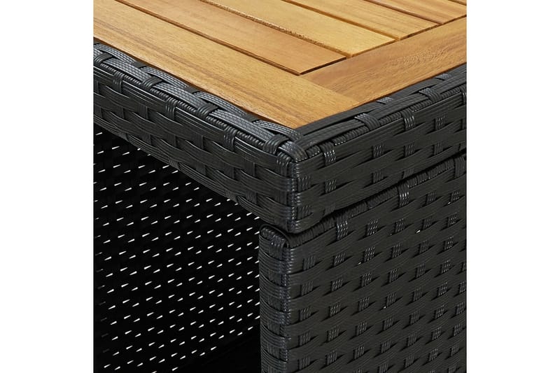 Barbord med förvaringshyllor svart 120x60x110 cm konstrottin - Svart - Möbler - Bord & matgrupper - Barbord & ståbord