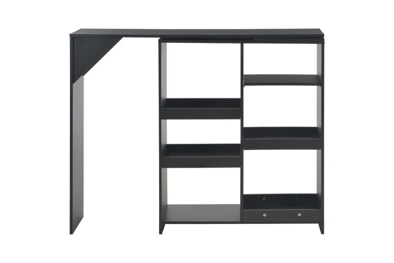 Barbord med flyttbar hylla svart 138x39x110 cm - Svart - Möbler - Bord & matgrupper - Barbord & ståbord