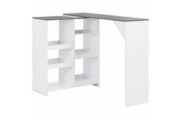 Barbord med flyttbar hylla vit 138x39x110 cm