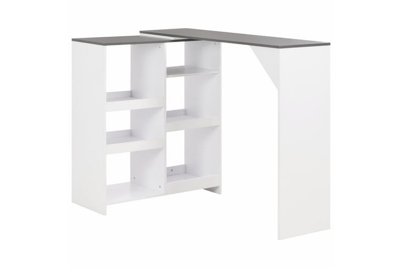 Barbord med flyttbar hylla vit 138x39x110 cm - Vit - Barbord & ståbord