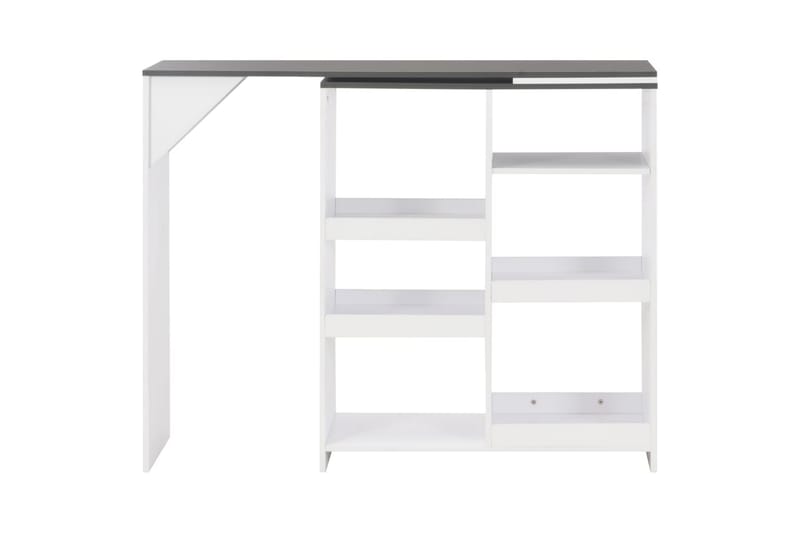 Barbord med flyttbar hylla vit 138x39x110 cm - Vit - Barbord & ståbord