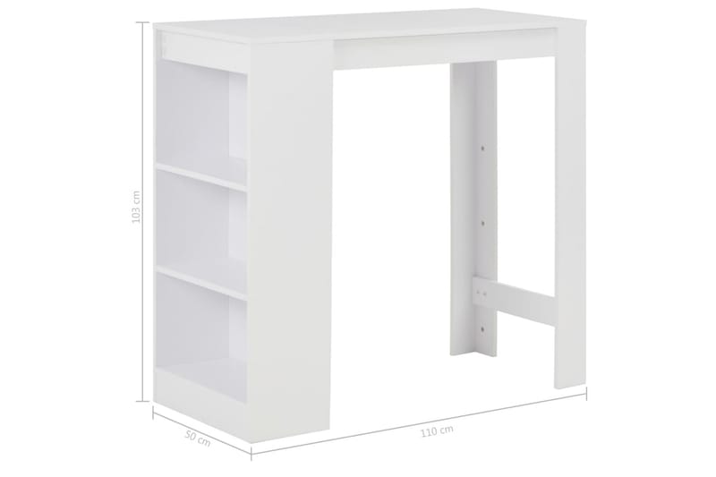 Barbord med hylla vit 110x50x103 cm - Vit - Möbler - Bord & matgrupper - Barbord & ståbord