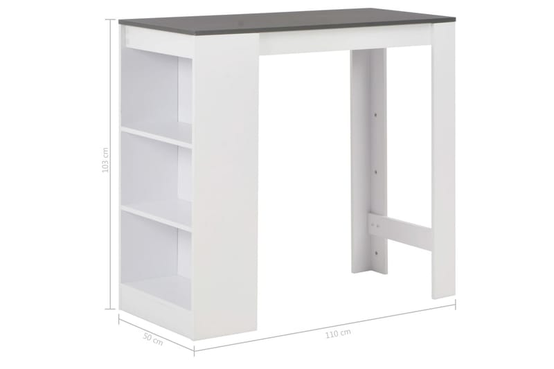 Barbord med hylla vit 110x50x103 cm - Vit - Möbler - Bord & matgrupper - Barbord & ståbord